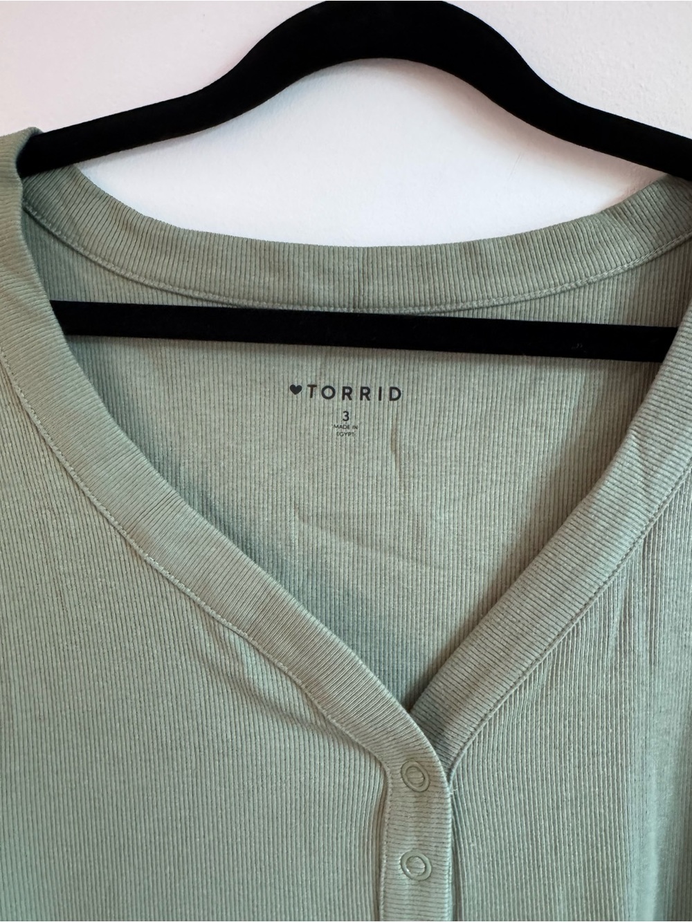 NWT | torrid sage green V-neck button-front top
